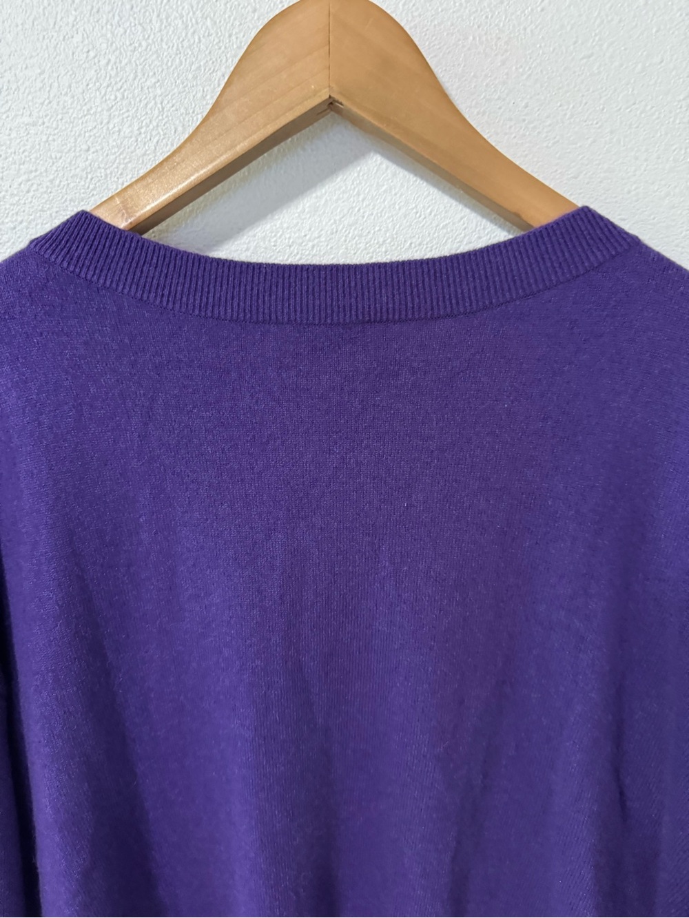 Talbots Plus Pure Cashmere V Neck Pullover Sweater Purple Relaxed Fit Luxury-2X - Picture 6 of 9